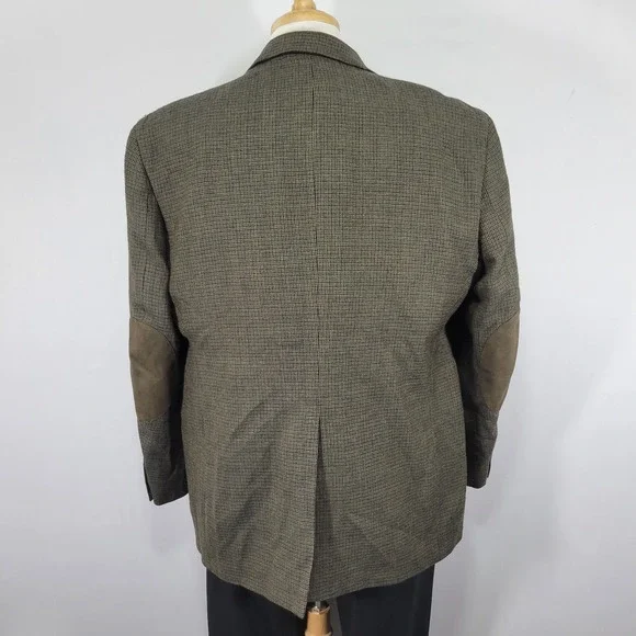 Stafford Essentials Men's Sport Coat Blazer Two Button Olive Wool Classic‎ 46R